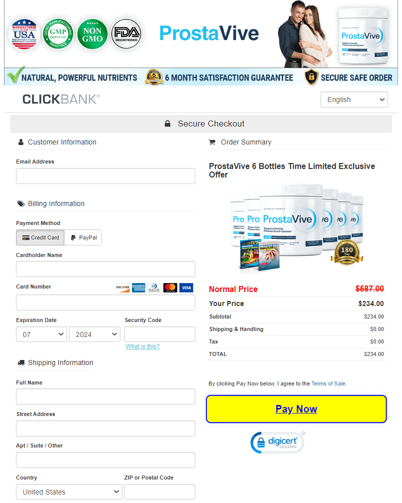 ProstaVive order page